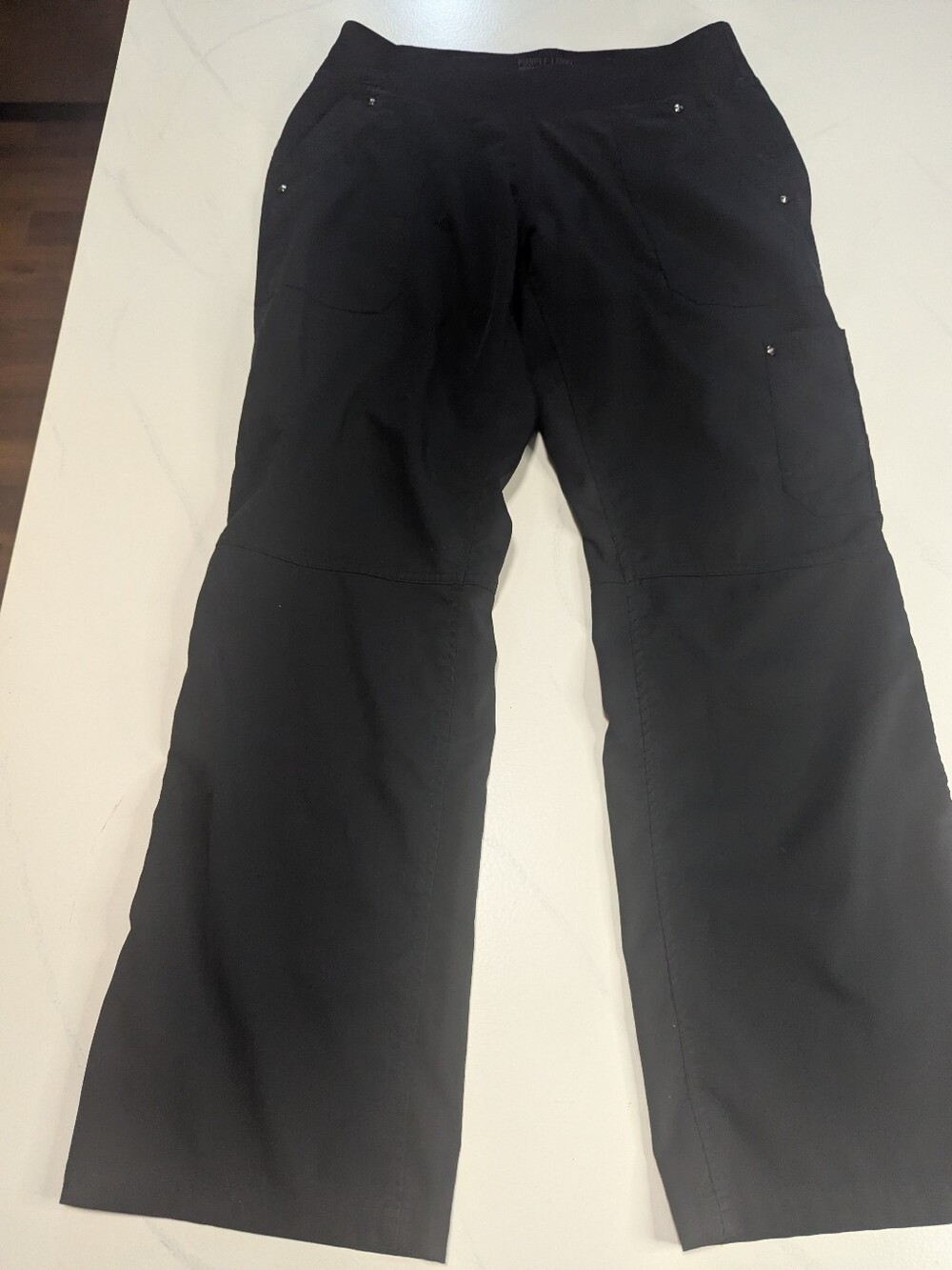 Healing Hands Purple Label "Tori" Yoga Scrub Pants Black - Size SP